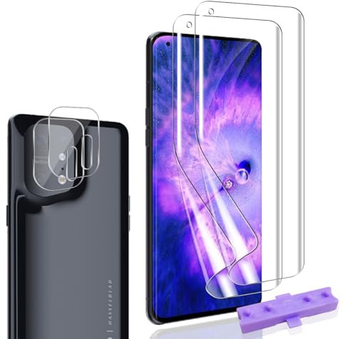 Bekiikoo Protection Écran pour OPPO Find X5 et Verre Trempé Caméra Protecteur [2+2 pièces], Sans Bulles, HD Transparent Film, Doux TPU Protection pour OPPO Find X5 Protection Écran