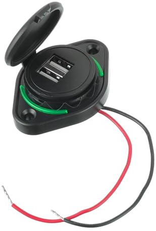 CDDCWZ (aggiornamento) Doppia presa USB per auto 12V-24V (con 2 viti) | Cavo di ricarica per doppia presa USB per auto 3.1A Adattatore per accendisigari per motocicletta auto barca camper