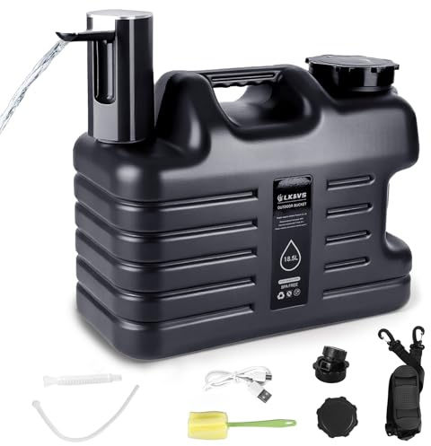 OFC Lenw Bidon à eau de 18,5 l avec robinet et pompe à bouteille d'eau électrique, noir