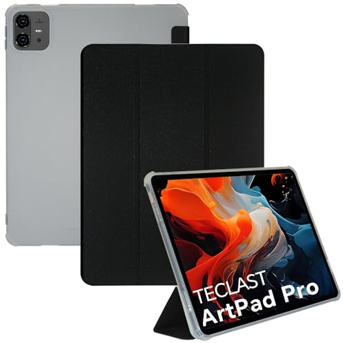 AKNICI Custodia Cover per TECLAST Artpad Pro Tablet 12.7 Pollici, Custodia PU Pelle Ultra Sottile Leggero in Tri-Fold con Auto Svegliati/Sonno Retro in Morbido TPU, Nero