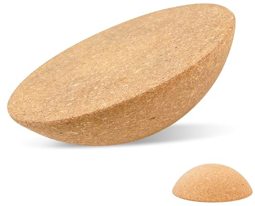 Balance Board Halbkugel – Kork Halbkugel für Gleichgewicht, Fitness, Yoga & Pilates, Anti-Rutsch, Naturmaterial, Multi-Level Training für Kinder & Erwachsene, Balance Board Zubehör
