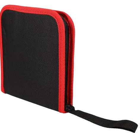 Kichvoe Large Capacity Zipper Tool Bags Canvas Drill Bit Storage Bag with 30 Storage Slots Easy to Carry for DIY Crafts