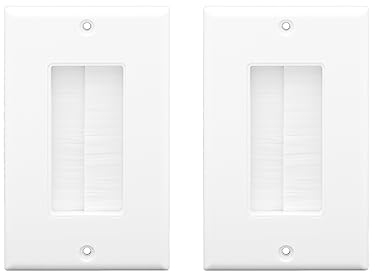VCELINK VCE Unterputzdosen Abdeckungen Unterputz Wand-Platte Wandsteckdosen für Kabel, einstrahlige Kabeleinführungsleisten, HDTV, Heimkinosysteme 2 Stück