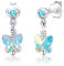 Elli Ohrringe Kinder Funkel Schmetterling mit Kristalle in 925 Sterling Silber