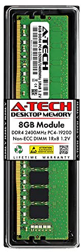 A-Tech Memoria RAM da 8 GB di ricambio per Crucial CT8G4DFS824A | DDR4 2400MHz PC4-19200 1Rx8 1.2V UDIMM Non-ECC 288-Pin DIMM Modulo di memoria DIMM
