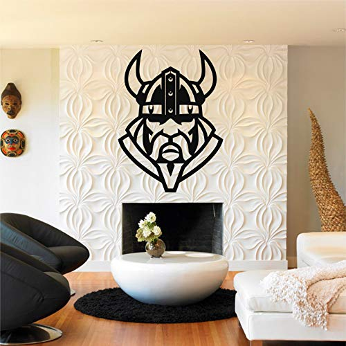 Metall-Wikinger-Silhouette, nordische Mythologie, Heimbüro-Dekoration, norwegische Kunst, Metall-Wandkunst (55 x 75 cm)