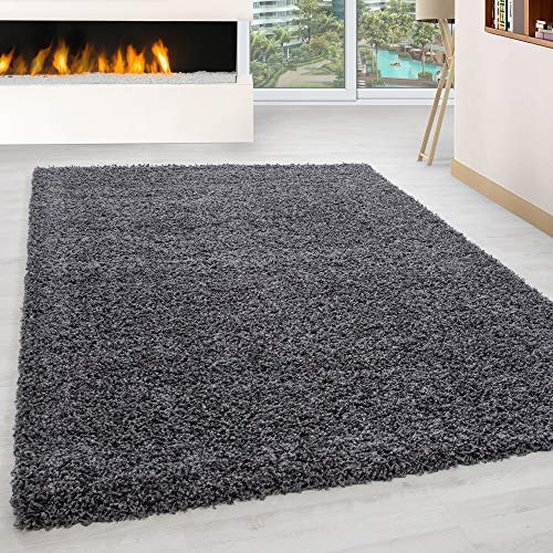 HomebyHome Shaggy Teppich Läufer Flur 100x200 cm - Shaggy Teppich Hochflor Grau Extra Weich und Flauschig - Bettvorleger Teppiche für Schlafzimmer - Waschbarer Küchenläufer - Carpet, Halı, Kilim