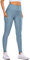 Yowablo Damen Stretch Leggings Hohe Taille und Enge Fitness Yoga Hosen nackt versteckte Tasche Yoga Hosen (XS,1Blau)