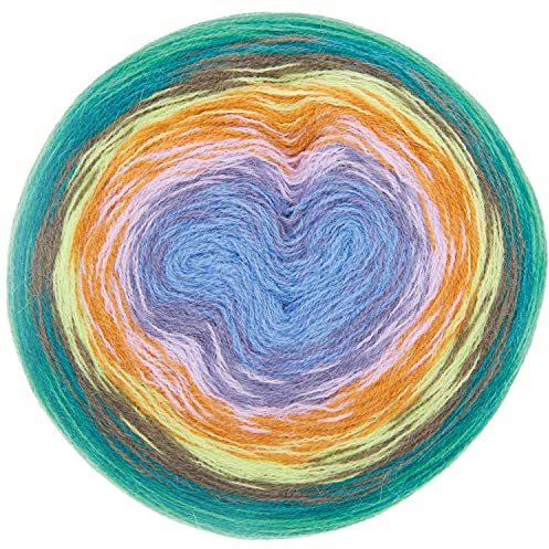 Bobbel Alpaka Wolle Farbverlauf Rico Creative Alpaca Degrade Lucky 8 wald (6), 200g Farbverlaufswolle zum Häkeln oder Stricken
