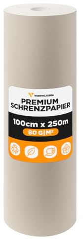 verpacking papier de calage 100 cm x 250 m 80 g/m² [modèle et quantité au choix] papier kraft rembourrage emballage pour expédition déménagement envoi 100% recyclé 3 rouleaux