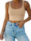 REORIA Damen Crop Top elegant Corset Top Neckholder Top Aesthetic Sport Sommer Tops Skin S