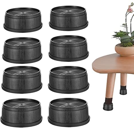 Coptiner Verstellbare Möbelerhöhungen, strapazierfähig, stapelbar, mit Gummi-Pads, 3,8 cm, 7,6 cm, 11,4 cm, 15,2 cm, Hubhöhe, Tisch-, Stuhl-, Sofa-Erhöhung, Möbel-Hebepads bis zu 1000 kg, 8 Stück