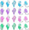 Lot de 20 porte-clés Pop Ice Cream Fidget Toys pour soulager l'anxiété, le stress, le bureau, les enfants et les adultes