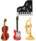 Fopytu 4 Stück süße Brosche Pin Cartoon Violine Gitarre Klavier Musikinstrument Anstecknadel Abzeichen für Kleidung Taschen Jacken Zubehör Basteln