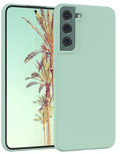 EAZY CASE Premium Silikon Handyhülle kompatibel mit Galaxy S22 Plus 5G Slimcover mit Kameraschutz und Innenfutter, Silikonhülle, Schutzhülle, Bumper, Handy Case, Hülle, Softcase, Mint Grün
