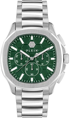 Philipp Plein Herren Analog Quarz Uhr mit Edelstahl Armband 7630615129426