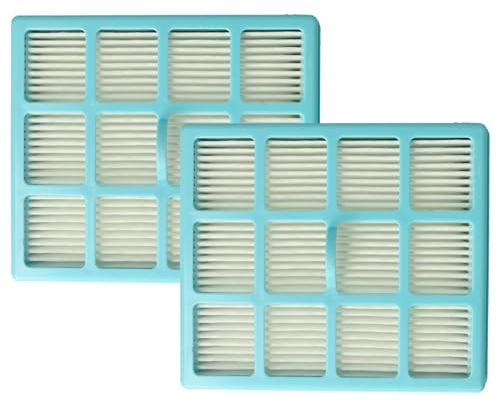 vhbw 2x Filtro compatible con Philips Easy Life FC8134/11, FC8136/01, FC8135/01, FC8142/01, FC8137/01 aspiradora - filtro Hepa azul/blanco