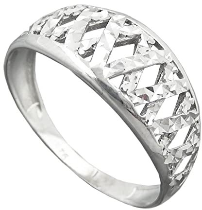 Ring Damenring weiße Zirkonia zick zack Muster 925 Silber, Ringgröße:Innenumfang 61mm ~ Ø19.4mm