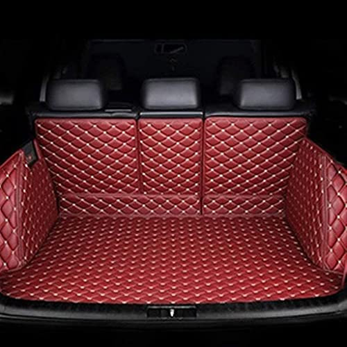 für Audi Q2 SUV 2016-2022 Auto Leder Kofferraummatten Kofferraumwanne,Wasserdicht Kofferraum Schutzmatte Ladekantenschutz Autozubehör,1-Red