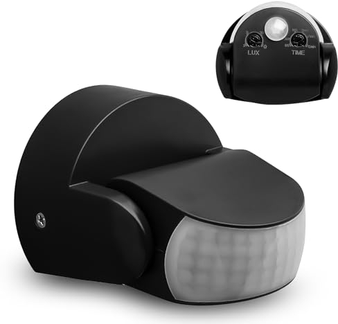 Vegena Bewegungsmelder, Bewegungsmelder Aussen, 230V IP65 Schwenkbar 180° Infrarot-Sensor Aufputz, 12m Reichweite, Infrarot Bewegungsmelder für Den Innen- und Außenbereich