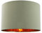 Contemporary and Chic Olive Green Cotton 10 Table or Pendant Circular Drum Lamp Shade with Shiny Copper Inner - 60watt Maximum by Happy Homewares