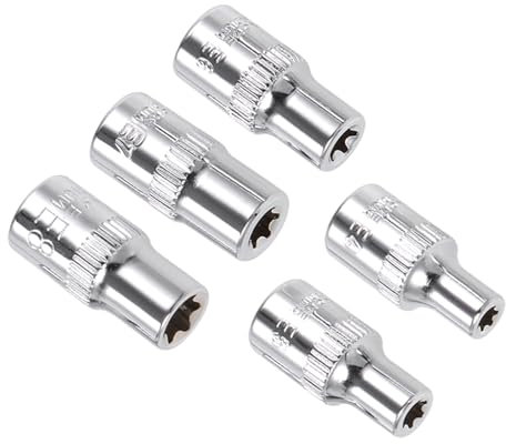 CoCud Ensemble de Douilles Torx Externes, 1/4 Drive E4 - E8, Douille en Acier CR-V pour Couple - (Applications : pour le Bricolage), 5 Pièces
