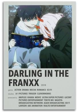 xze Anime-Poster, Motiv: Darling In The Franxx Code, Wandkunst, Leinwand, Poster, Raumdekor, 30 x 45 cm, ungerahmter Stil