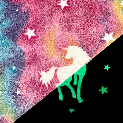 Glow in the Dark/Leuchtet im Dunkeln Wellnessfleece-Meterware-50cm Schritte Vlies Alpenfleece (Design C)