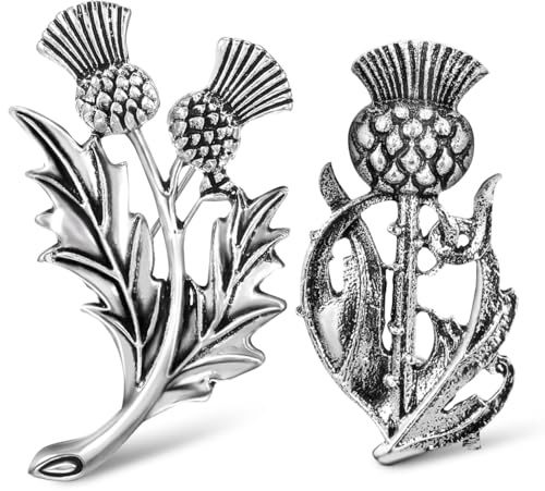 GALPADA Distelbrosche 2 Stück Schottische Distel Brosche Anstecknadel Für Damen Modeschmuck Aus Legierung Vintage Revers Pin Für Kleidung Kragen Hüte Geschenk Für Sammler