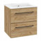 Deftrans - Hängeschrank mit Waschbecken 60 cm in Eiche Craft - 2 Schubladen, modernes Design, leise Schließung - ideal für jedes Badezimmer - Maße: 50x 60x 45,6 cm- waschbecken mit unterschrank