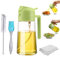 Augeno Grüner 500 ml 2-in-1 Ölspender und Ölsprüher für Speiseöl Set mit Silikon-Ölbürste, Reinigungsbürste & Reinigungstuch | Ölsprühflasche zum Kochen, Salat, Grillen und Backen in der Küche