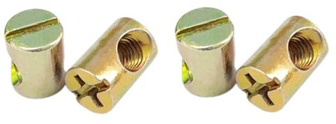 10 tuercas doradas M6 con resorte, tuercas de barril ranuradas, tacos cruzados, tornillos de repuesto con pieza 100514 para muebles, cama, cuna y sillas, tuercas ranuradas