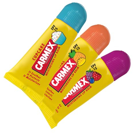 Carmex Minis Scented Lip Balms (Pack of 3 x 5 g each) – Soft, Protected Lips with SPF 15