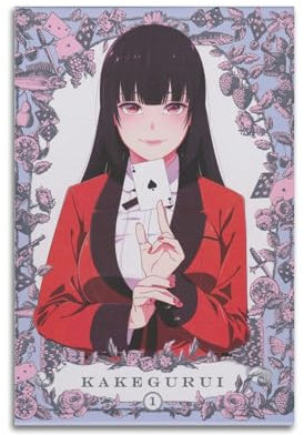 ECGDFWAZ Anime-Poster mit Kakegurui, Jabami Yumeko, Leinwandposter, Wandkunst, Dekoration, Wohnzimmer, Schlafzimmer, Dekoration, Poster, 20 x 30 cm, ungerahmter Stil