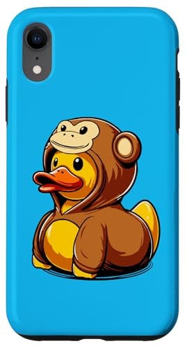 Chimpanzee Rubber Duck Ape Duck Case for iPhone XR