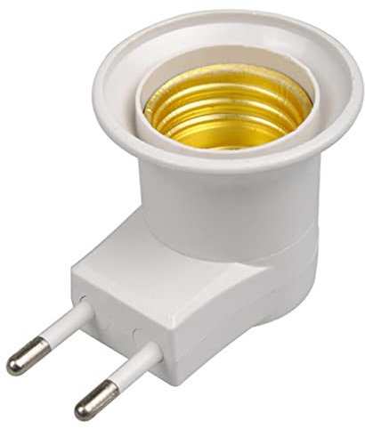 budiniao Prise LED Salon Couloir lumière Adaptateur ABS Ignifuge résistant à la Chaleur E27 Porte-Ampoule avec Interrupteur Marche/arrêt Prise UE