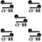 Infinity Decor Set of 5 Pairs Matt Black T-Bar Lever Door Pull Handles with Tubular Latch and Hinges Pack - for Interior & Exterior Doors