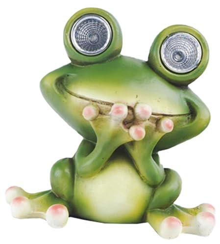 KITANDOVE Solar Frog Garden Statue Resin Night Light Ornament for Outdoor Decor Solar Led Garden Frog Statue Motion Sensor for Yard