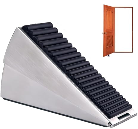 Door Wedge | Strongest Large Door Stopper | Heavy Duty Door Wedge Tall Door Stoppers | Door Jam Doorstops Wedge Thick for Bottom of Door - Tall Up to 3 Inch High Adjustable Spring Loaded