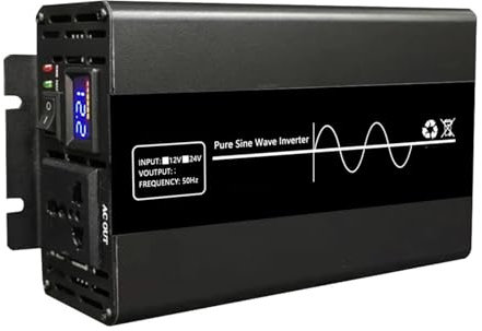 WESLNN Onduleur À Onde Sinusoïdale Pure 12v/24v, 5000/8000W, Convertisseur De Batterie Externe Portable, Convertisseur Solaire for Voiture(8000W,24V)