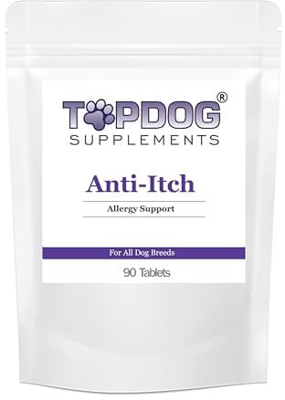 Top Dog Anti-Itch Allergy Support - Itchy Skin Fur Relief Dog Immune Booster Tablets UK Made