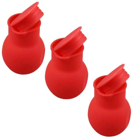 COLLBATH Olla De Silicona Para Derretir Chocolate 3 Piezas Herramienta De Cocina Roja Para Calentar Mantequilla y Salsas Adecuado Para Microondas y Repostería