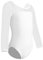 ZYXWVU Ballett Trikot Mädchen Gymnastikanzug Mädchen Ballett Body kinder 3/4 Langarm, AM3000ZX-weiß, 8-9 Jahr