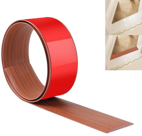 JUNART 100cm×5cm Floor Transition Strip, PVC Self Adhesive Floor Cover Strips, Waterproof Flooring Edge Trim, Floor Door Divider Strip for Joining Floor Gaps,Carpet,Tiles(Walnut)