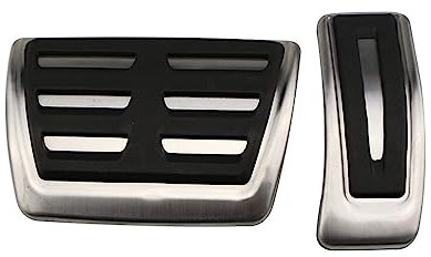 LeiBaOF Auto Pedale Für Audi A1 A4 B8 B9 A5 S5 A6 A7 A8 Q5 SQ5 Q7 8R,Nicht-Slip Edelstahl Rest Fuß Pedal Auto Accessicess Bremse Pedalkappen Keine Bohren,A-at