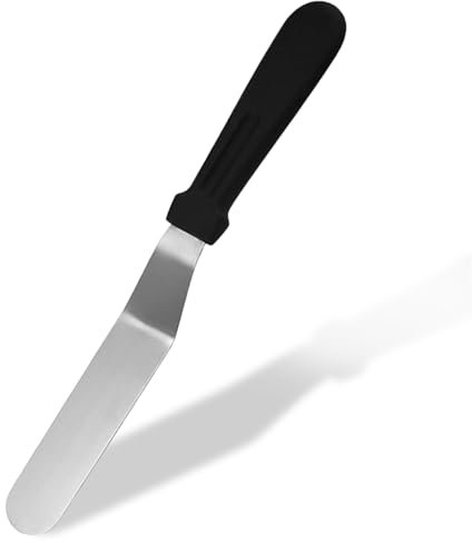 Icing Spatula Professional Angled Cake Spatula Sturdy Offset Spatula with 6 Stainless Steel Blade & Plastic Handle Cake Decorating Frosting Spatula