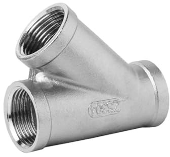 RAMBEX 1 Stück 1/4 Zoll, 3/8 Zoll, 1/2 Zoll, 3/4 Zoll, 1 Zoll, 1-1/4 Zoll, 1-1/2 Zoll, 2 Zoll Schräges T-Stück, Y-förmiges 45-Grad-T-Stück Aus Edelstahl 304(DN25)