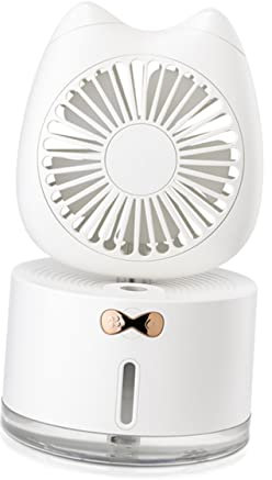 GLEAVI Mini Ventilateur Usb Pour Chat Ventilateur Portable Humidificateur Avec Lampe Couleur Blanc