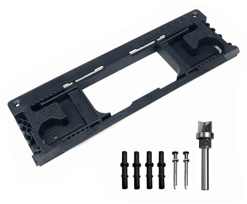 Türscharnier Jig Mortiser Set, Scharnier Mortiser für 2 1/2 bis 6 Zoll Länge 1 3/8 bis 2 1/2 Zoll Dicke, Türscharnier Mortiser Router Einstellbare Schablone Installationsset