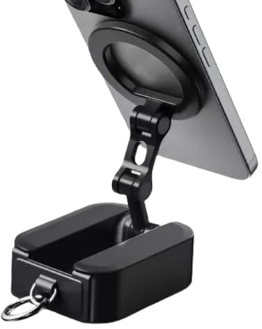 Jlobnyiun Support De Téléphone Magnétique | Support Double Face Magnétique - Réglable Angle Pliant Pour Smartphone - Pour Live Streaming Navigation Guide D'enregistrement Vidéo